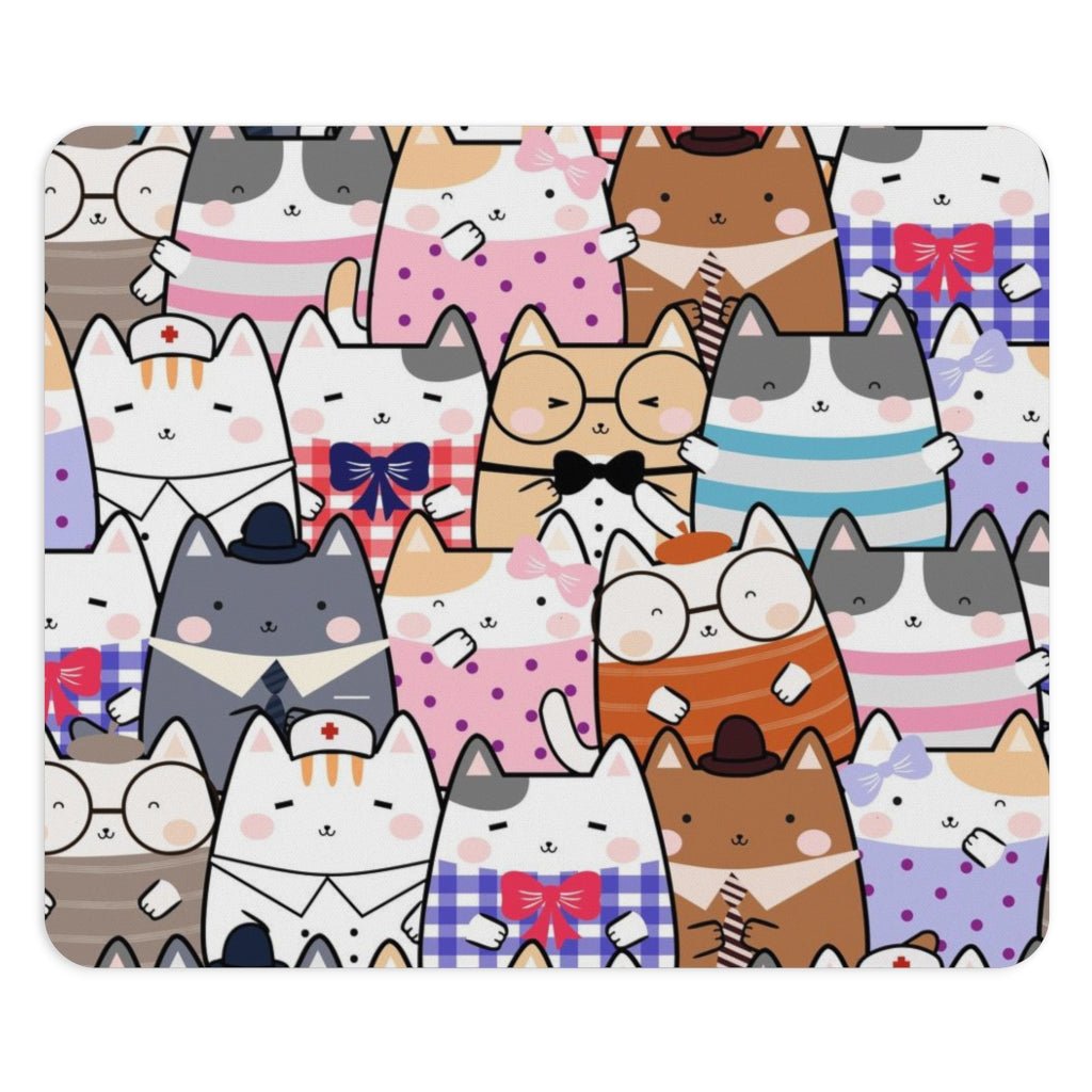 Kawaii Cats Mouse Pad - Puffin Lime