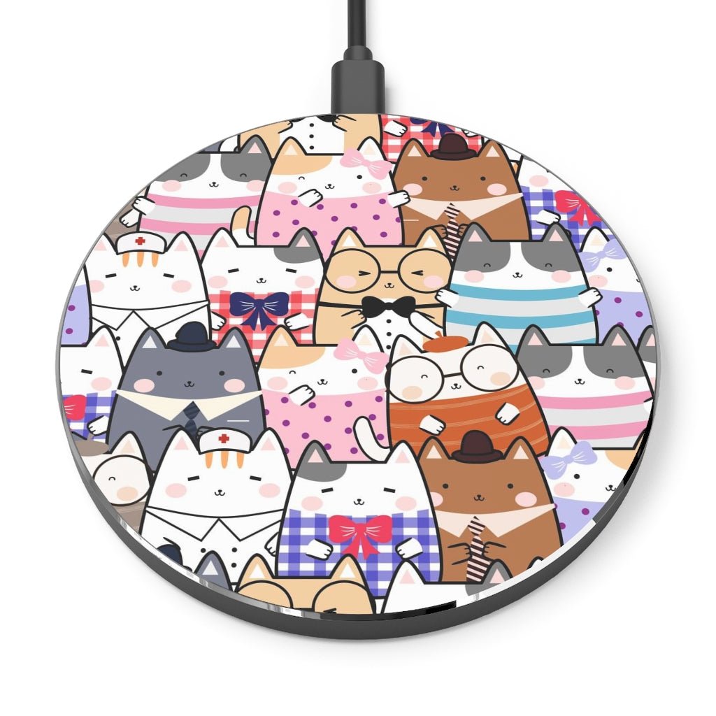 Kawaii Cats Wireless Charger - Puffin Lime