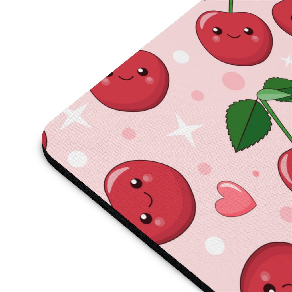 Kawaii Cherries Mouse Pad - Puffin Lime
