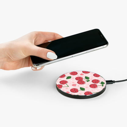 Kawaii Cherries Wireless Charger - Puffin Lime
