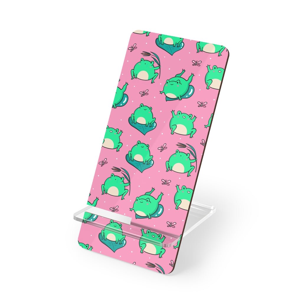 Kawaii Frogs Mobile Display Stand for Smartphones - Puffin Lime