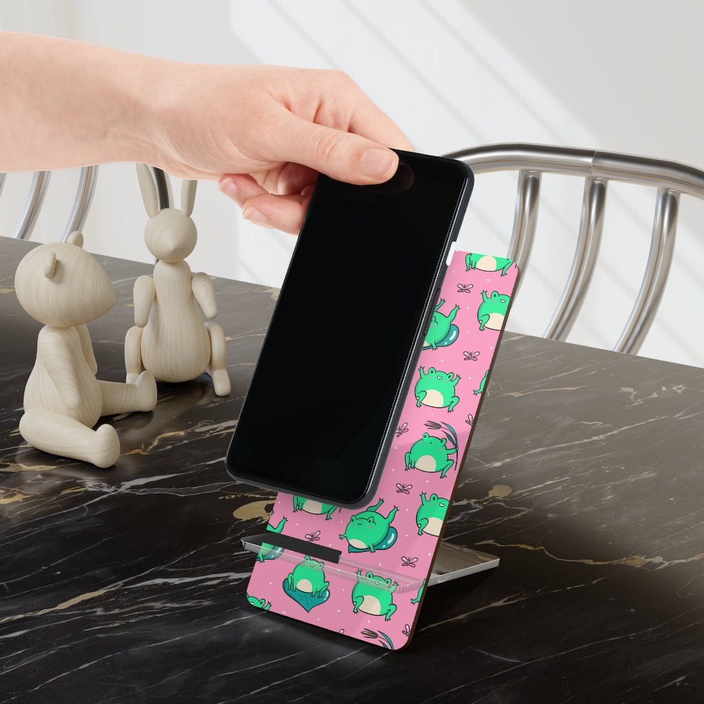 Kawaii Frogs Mobile Display Stand for Smartphones - Puffin Lime