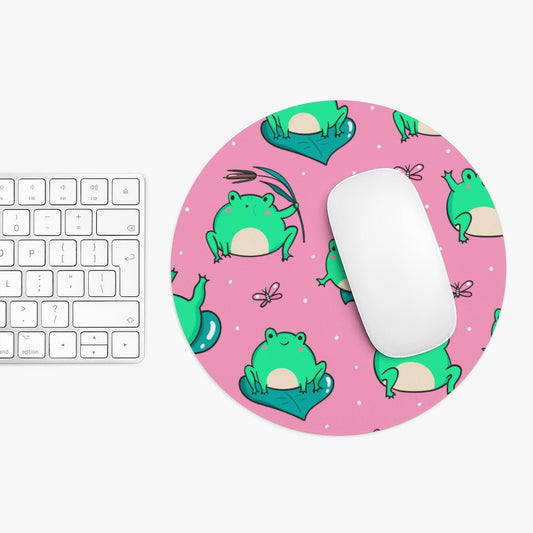 Kawaii Frogs Mouse Pad - Puffin Lime
