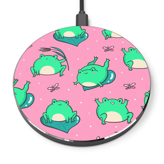 Kawaii Frogs Wireless Charger - Puffin Lime