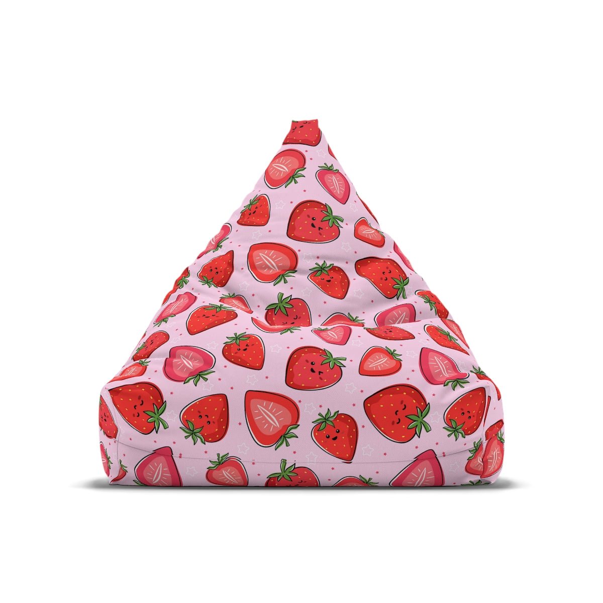 Kawaii Strawberries Bean Bag Chair Cover - Puffin Lime
