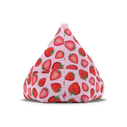 Kawaii Strawberries Bean Bag Chair Cover - Puffin Lime