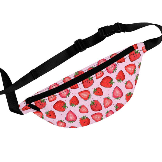 Kawaii Strawberries Fanny Pack - Puffin Lime