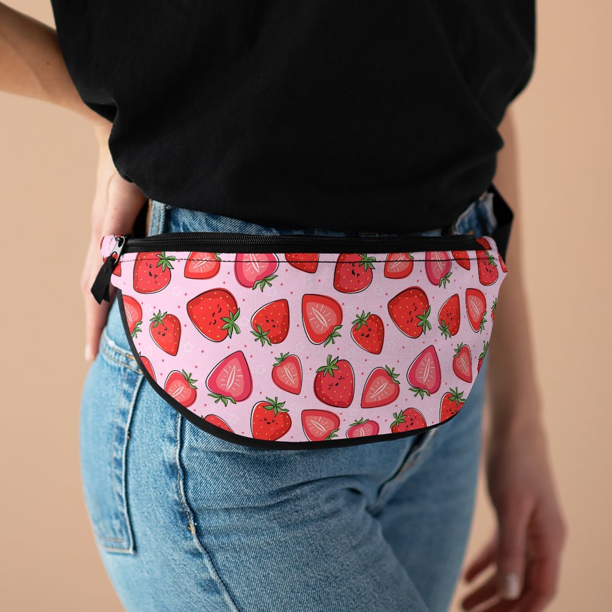Kawaii Strawberries Fanny Pack - Puffin Lime
