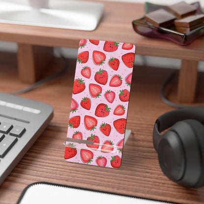 Kawaii Strawberries Mobile Display Stand for Smartphones - Puffin Lime