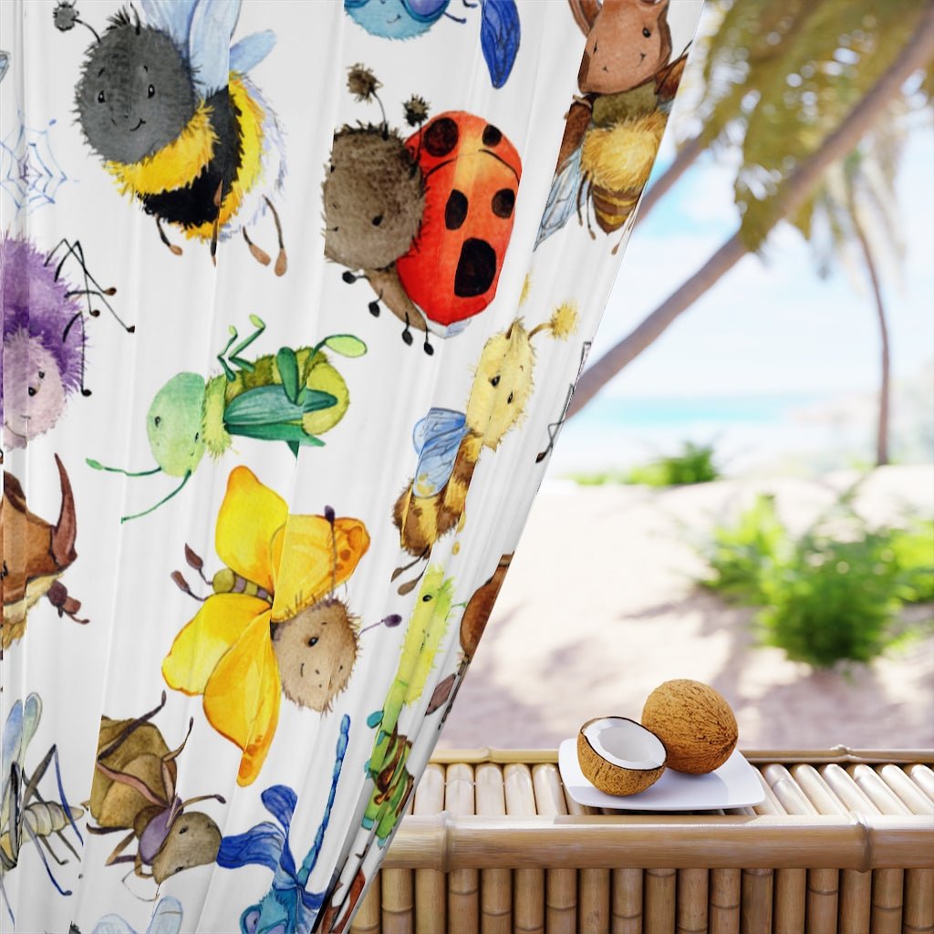 Ladybugs, Bees and Dragonflies Blackout Window Curtain (1 Piece) - Puffin Lime