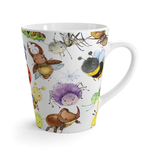 Ladybugs, Bees and Dragonflies Latte Mug - Puffin Lime
