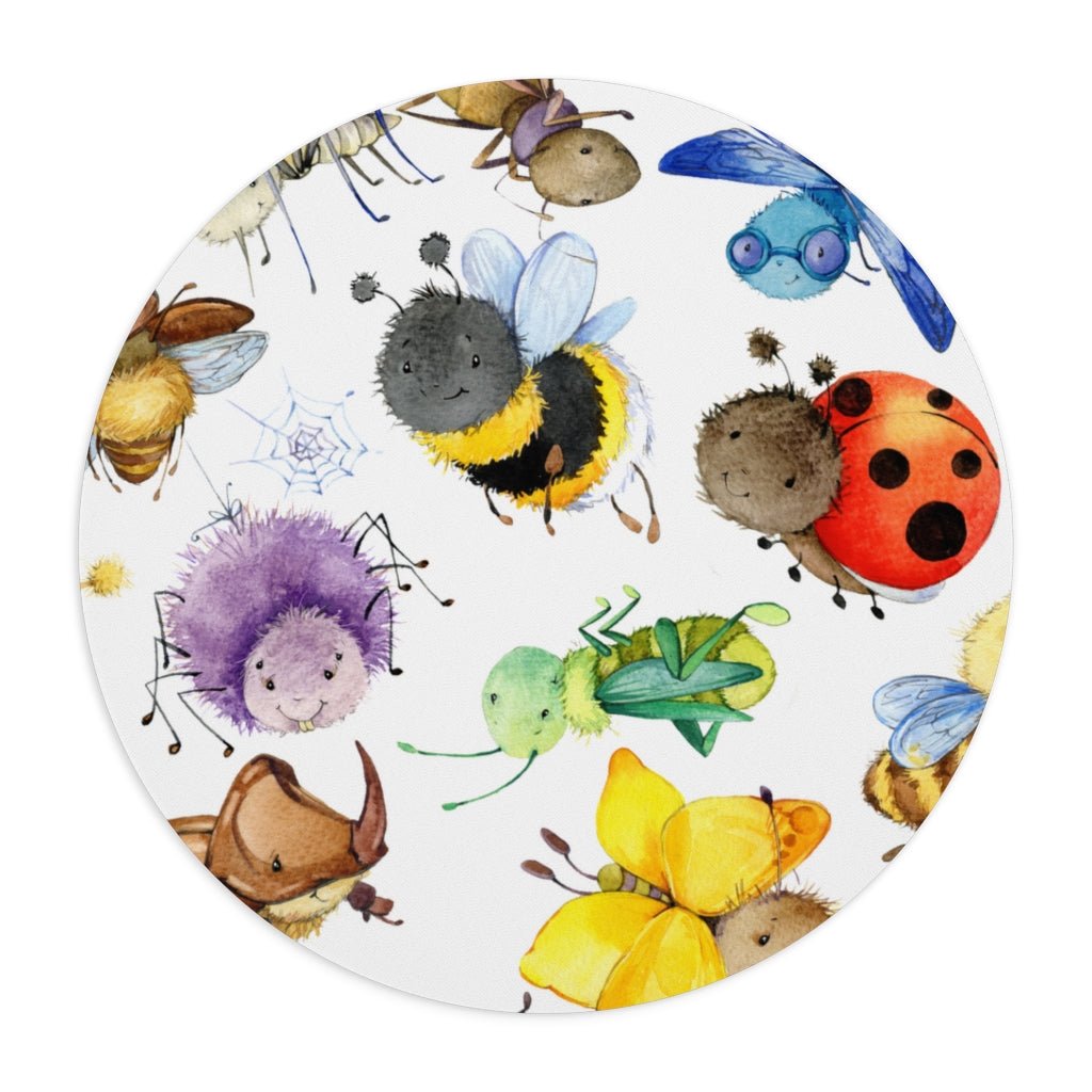 Ladybugs, Bees and Dragonflies Mouse Pad - Puffin Lime