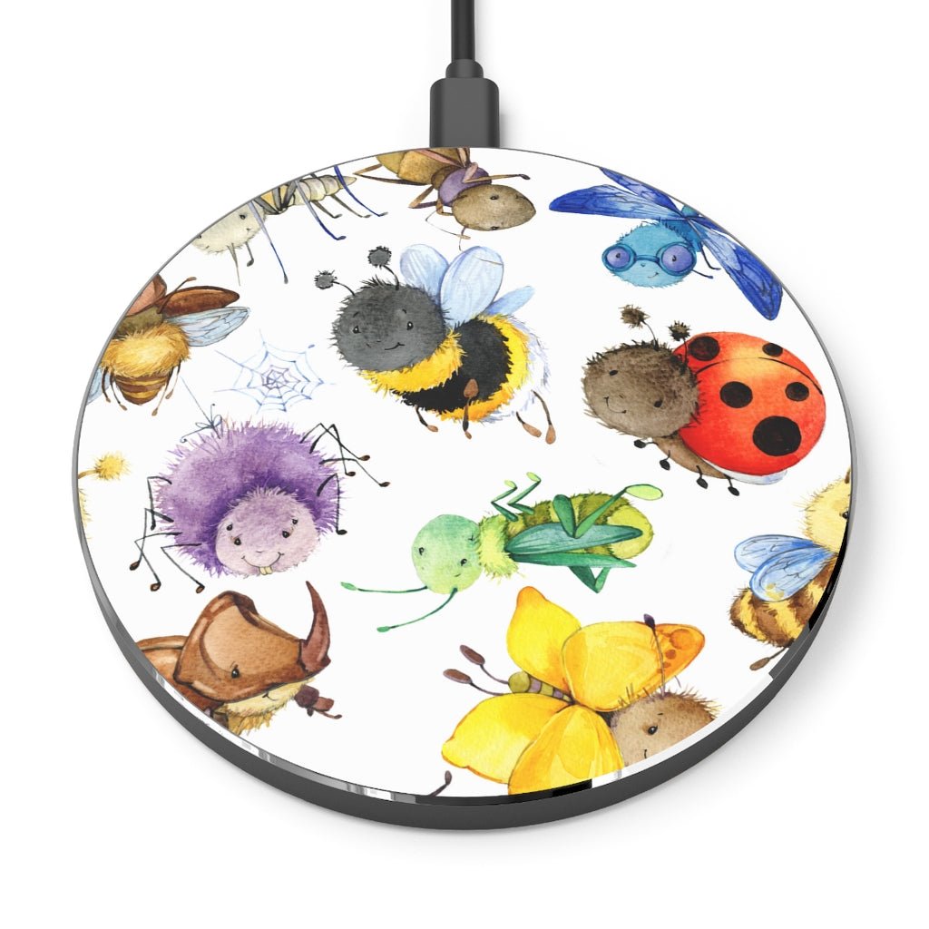 Ladybugs, Bees and Dragonflies Wireless Charger - Puffin Lime