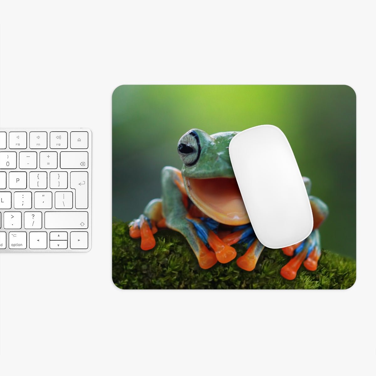 Laughing Tree Frog Mouse Pad - Puffin Lime