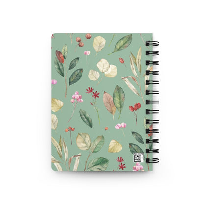 Leaves and Berries Spiral Bound Journal - Puffin Lime