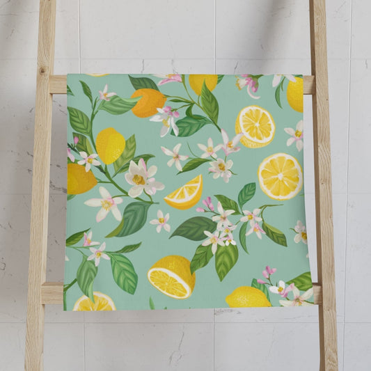 Lemons and Flowers Hand Towel