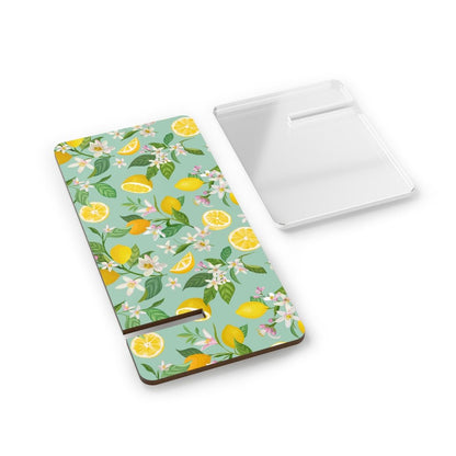 Lemons and Flowers Mobile Display Stand for Smartphones - Puffin Lime