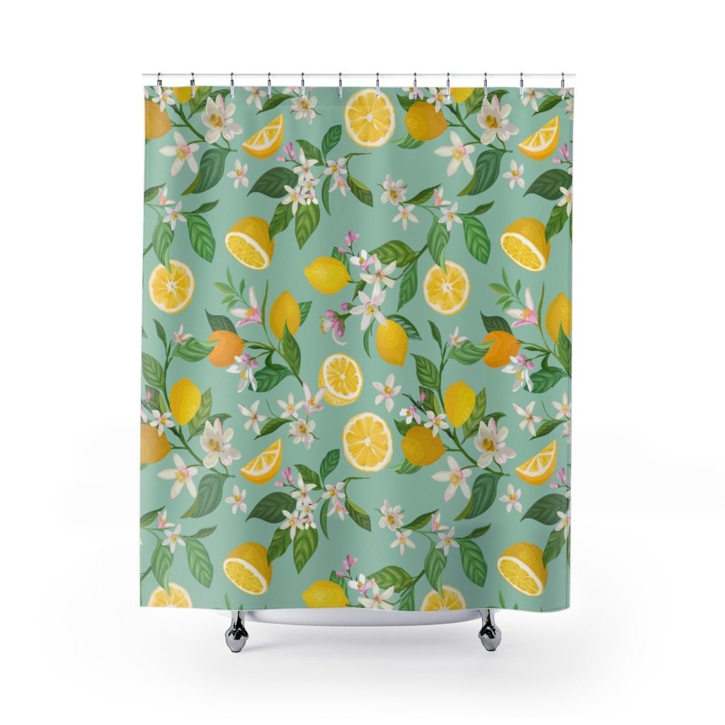 Lemons and Flowers Shower Curtains