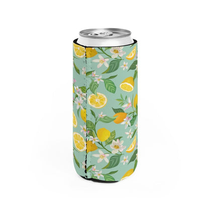 Lemons and Flowers Slim Can Cooler
