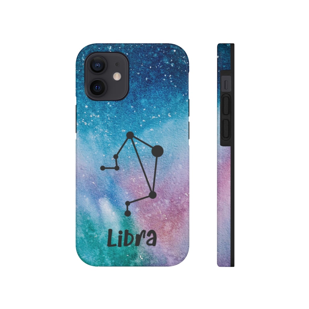 Libra Zodiac Blue Green Pink Galaxy Phone Case