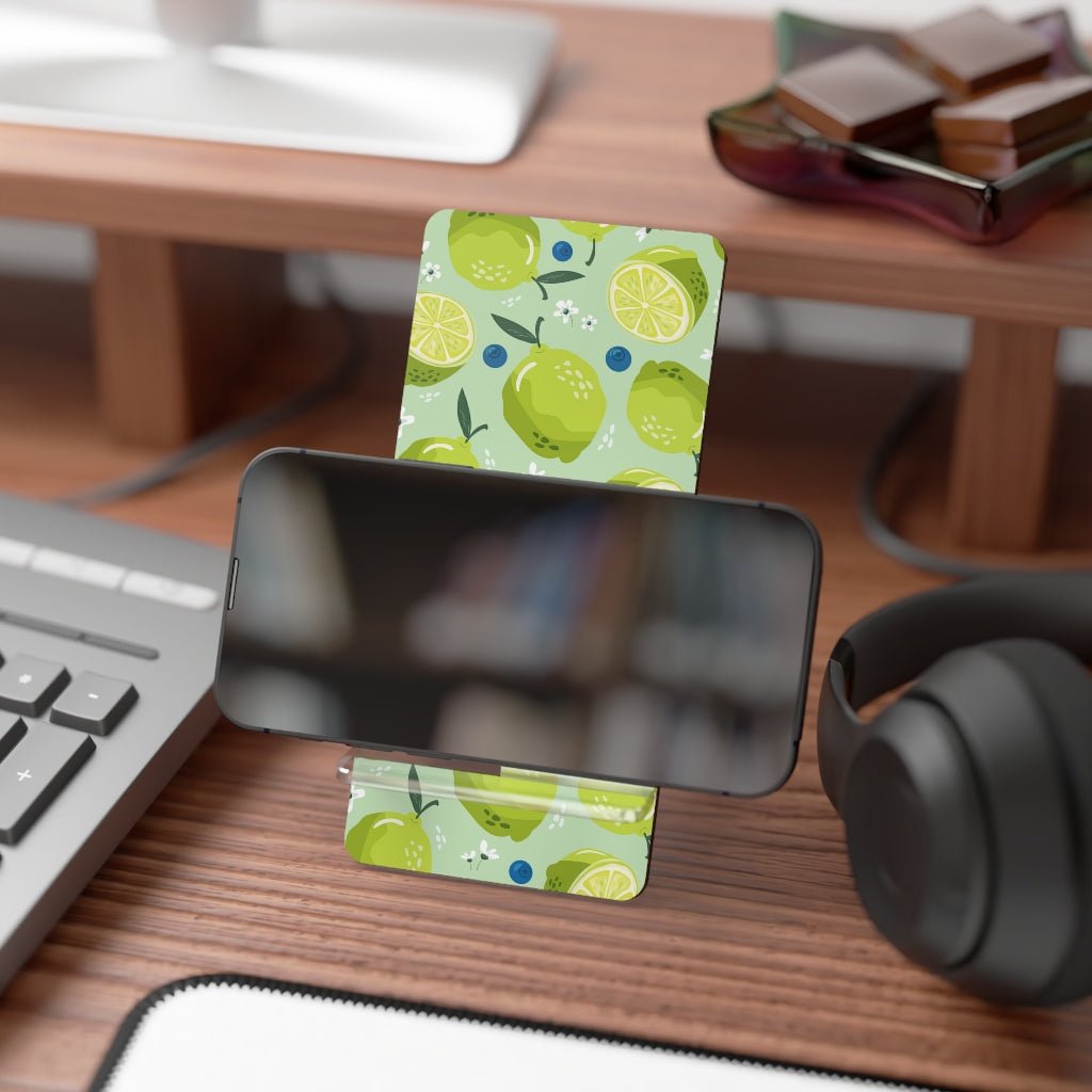 Limes and Blueberries Mobile Display Stand for Smartphones - Puffin Lime