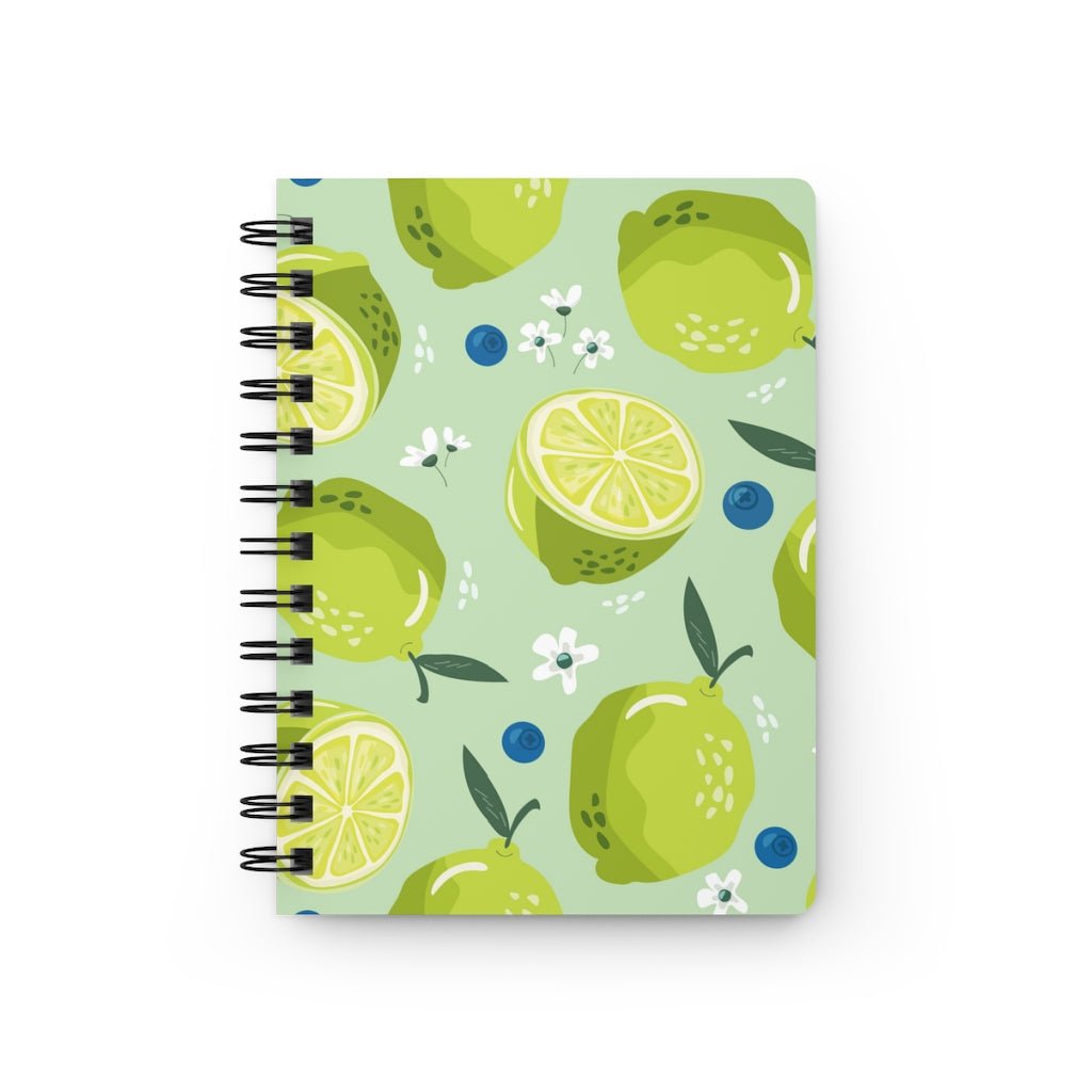 Limes and Blueberries Spiral Bound Journal - Puffin Lime