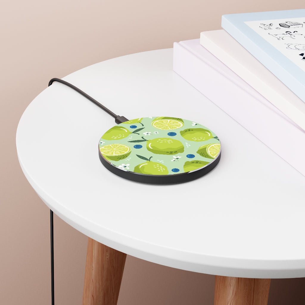 Limes and Blueberries Wireless Charger - Puffin Lime