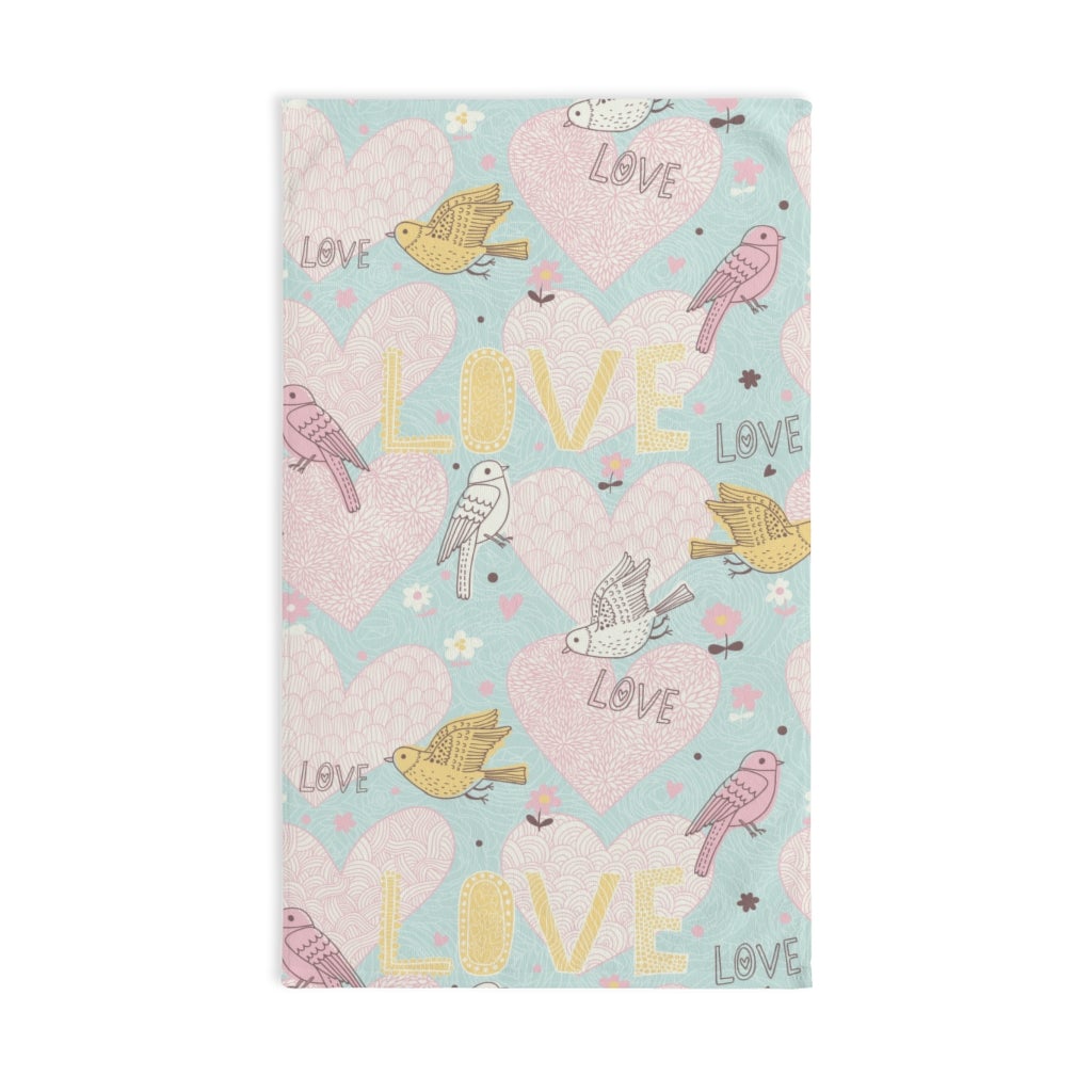 Love Birds Hand Towel - Puffin Lime