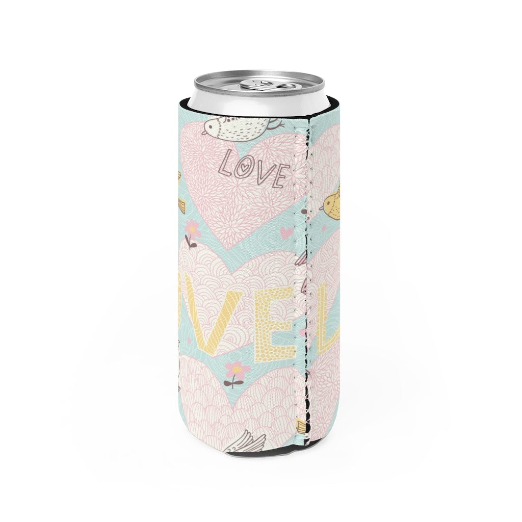 Love Birds Slim Can Cooler - Puffin Lime