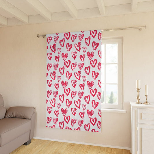 Lovely Hearts Blackout Window Curtain Panel (1 Piece) - Puffin Lime