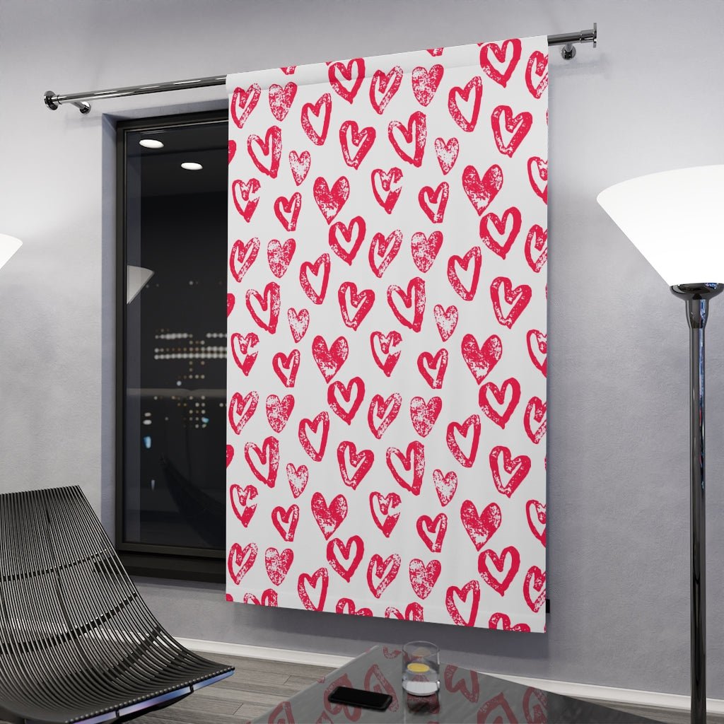 Lovely Hearts Blackout Window Curtain Panel (1 Piece) - Puffin Lime