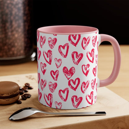 Lovely Hearts Coffee Mug - Puffin Lime