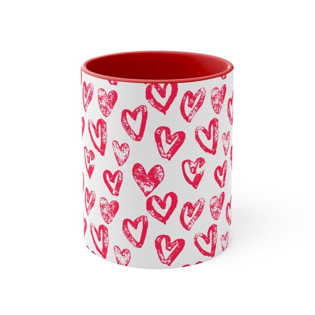 Lovely Hearts Coffee Mug - Puffin Lime