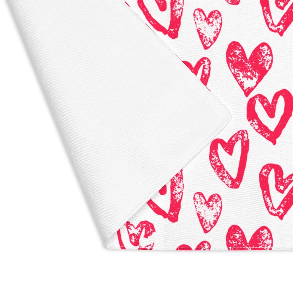 Lovely Hearts Placemat - Puffin Lime