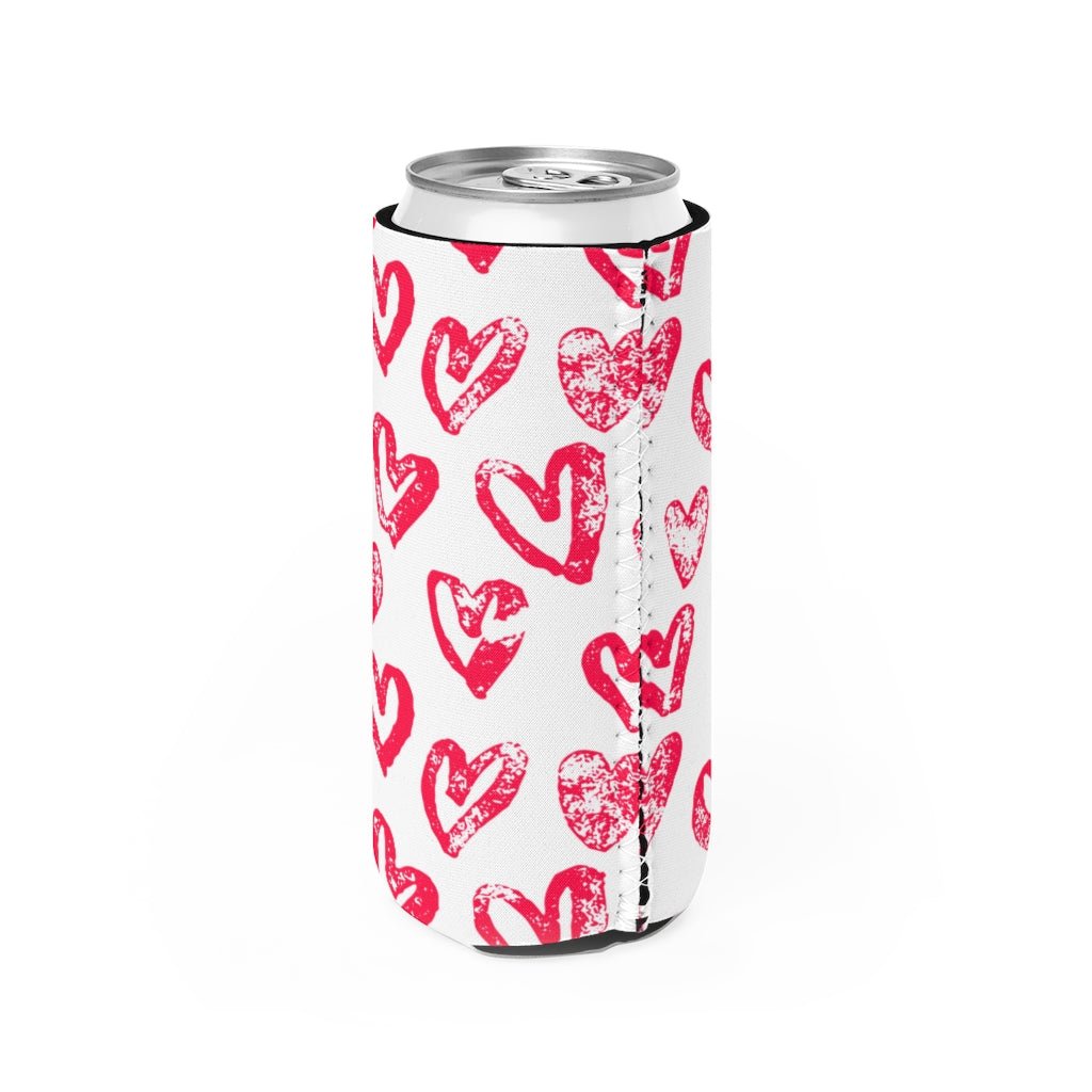 Lovely Hearts Slim Can Cooler - Puffin Lime