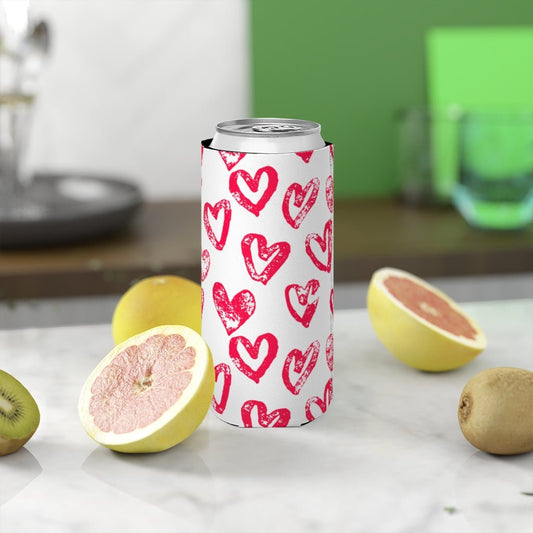 Lovely Hearts Slim Can Cooler - Puffin Lime