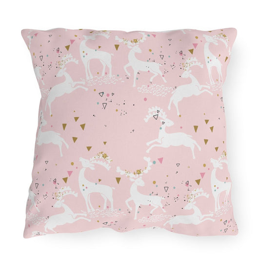 Magical Reindeers Outdoor Pillow - Puffin Lime