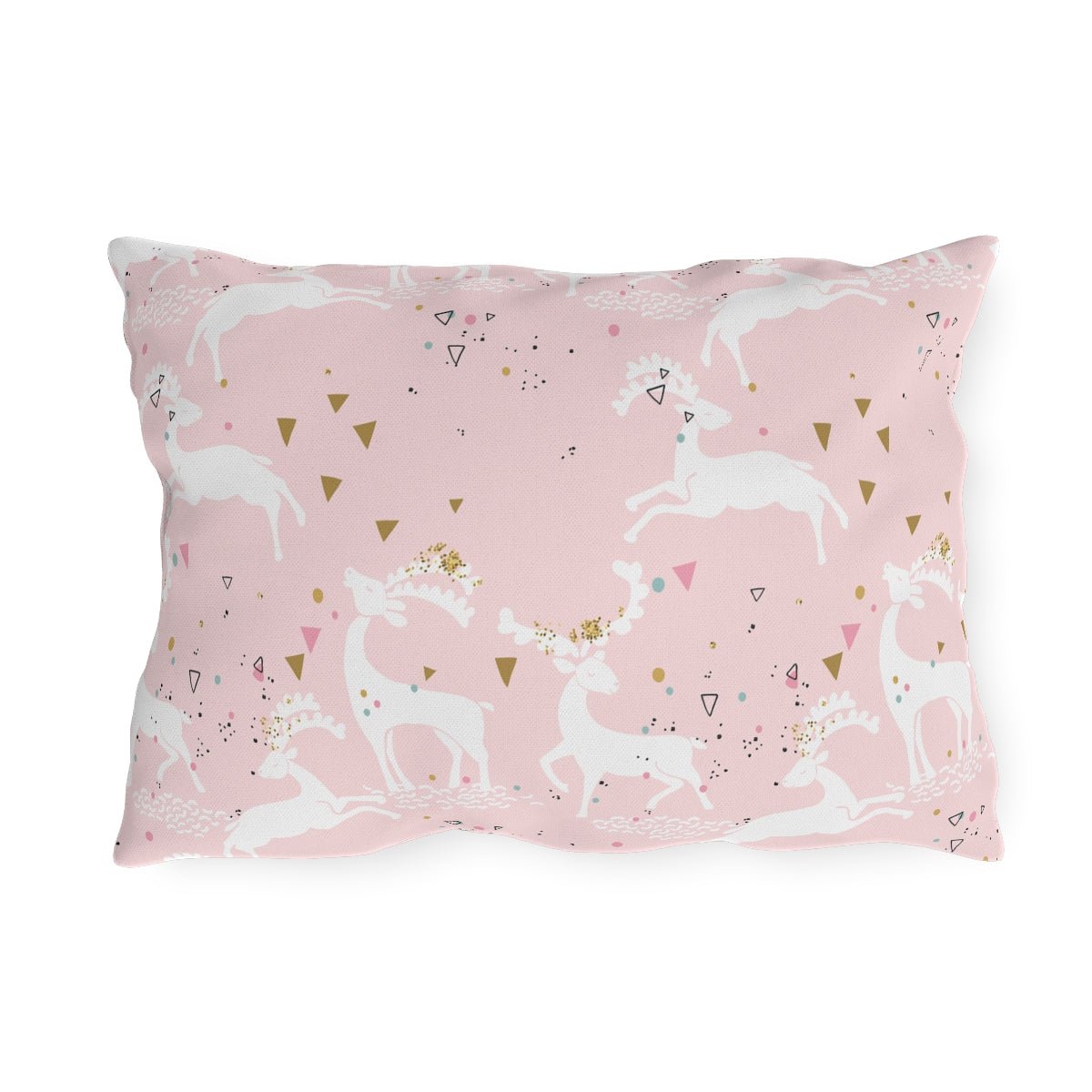 Magical Reindeers Outdoor Pillow - Puffin Lime