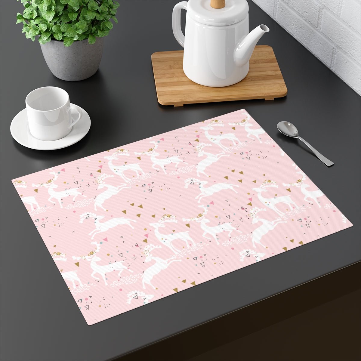 Magical Reindeers Placemat - Puffin Lime