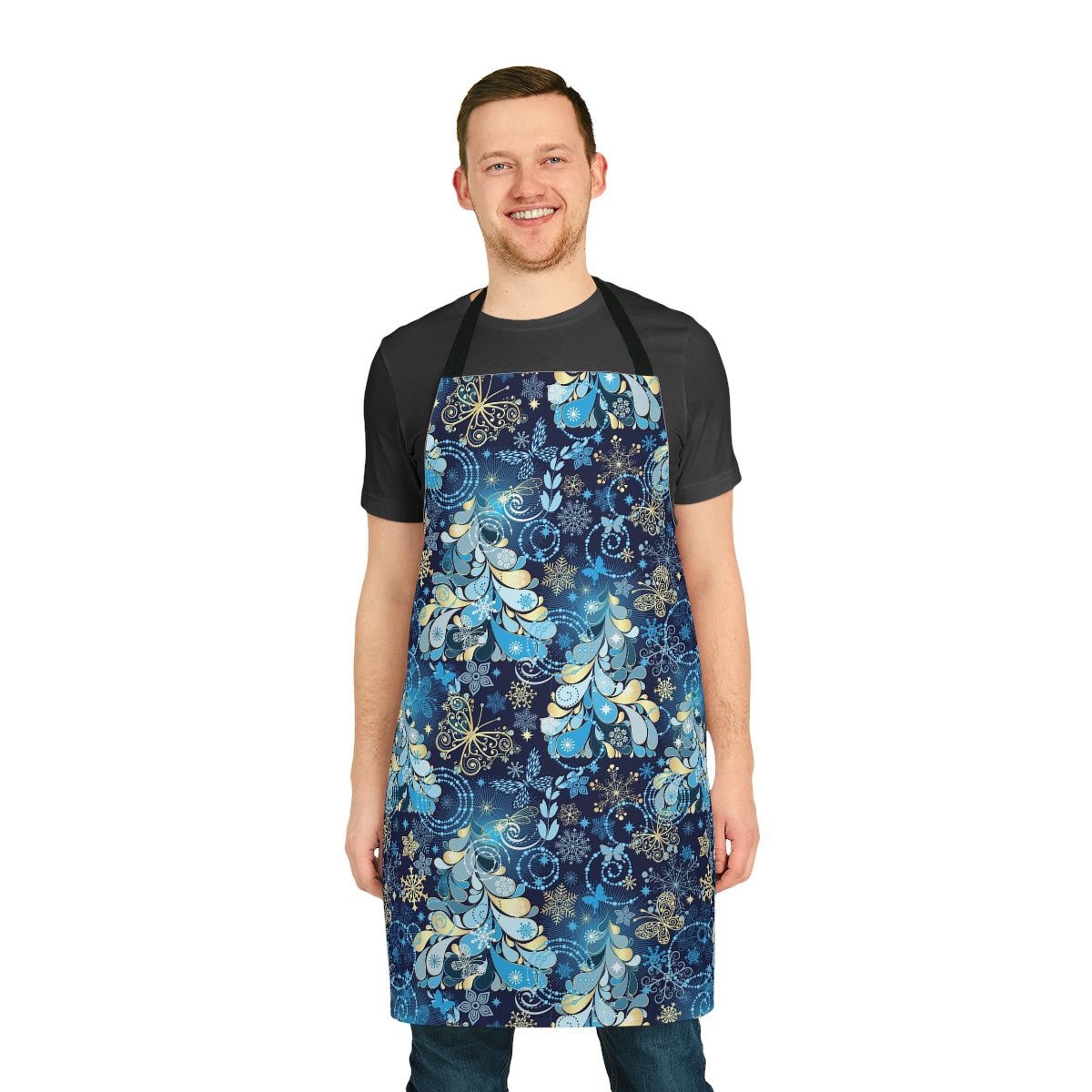 Magical Snowflakes Apron - Puffin Lime