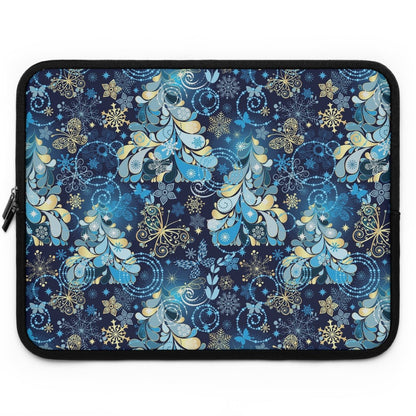 Magical Snowflakes Laptop Sleeve - Puffin Lime