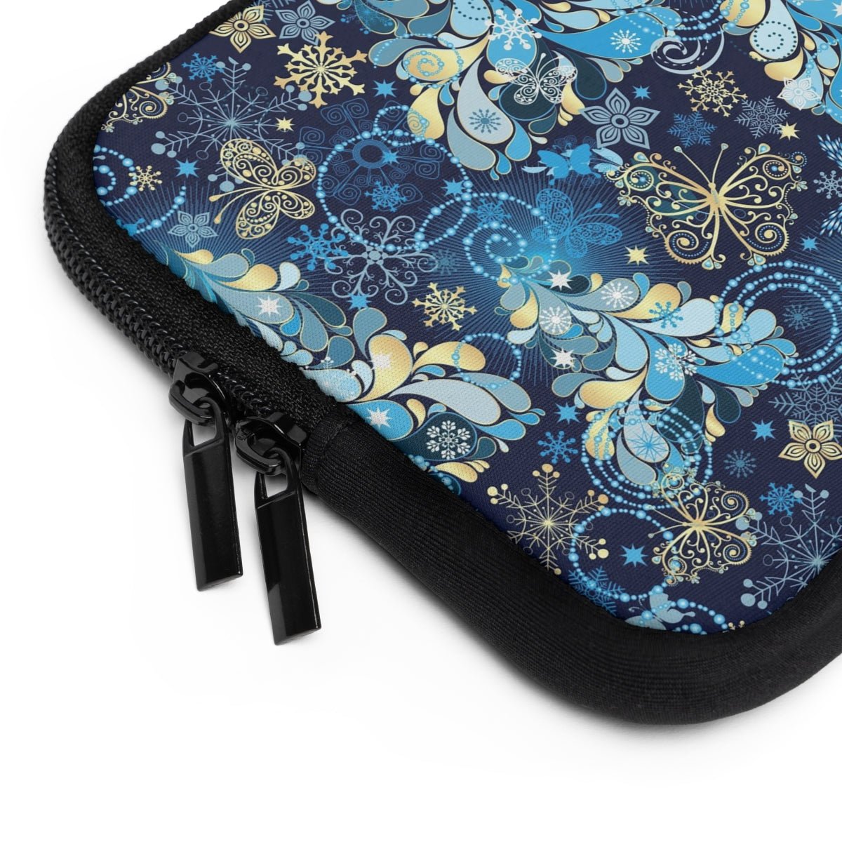 Magical Snowflakes Laptop Sleeve - Puffin Lime
