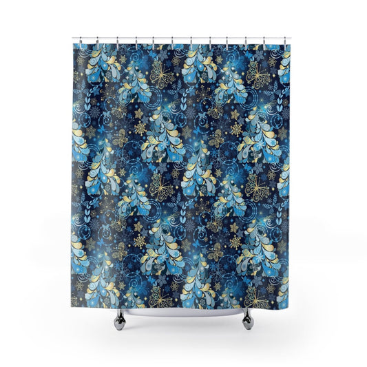 Magical Snowflakes Shower Curtains - Puffin Lime