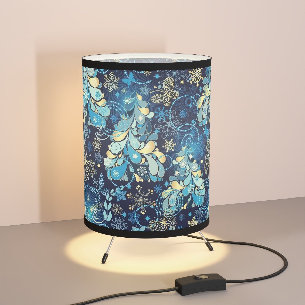 Magical Snowflakes Tripod Lamp - Puffin Lime