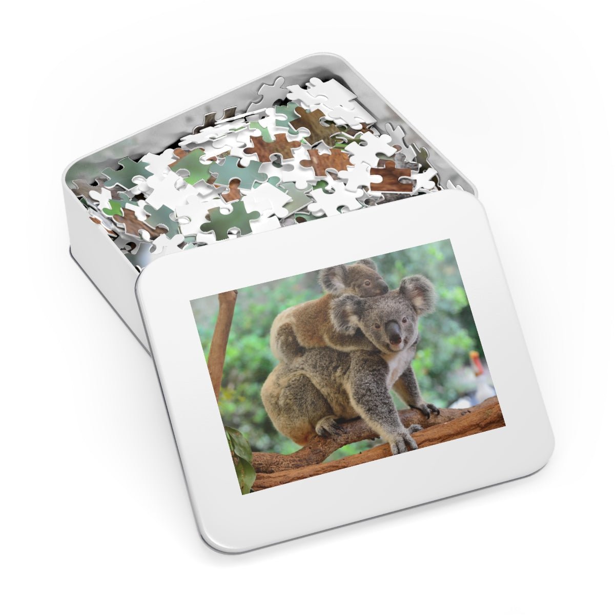 Mom and Baby Koala Bears Jigsaw Puzzle - Puffin Lime