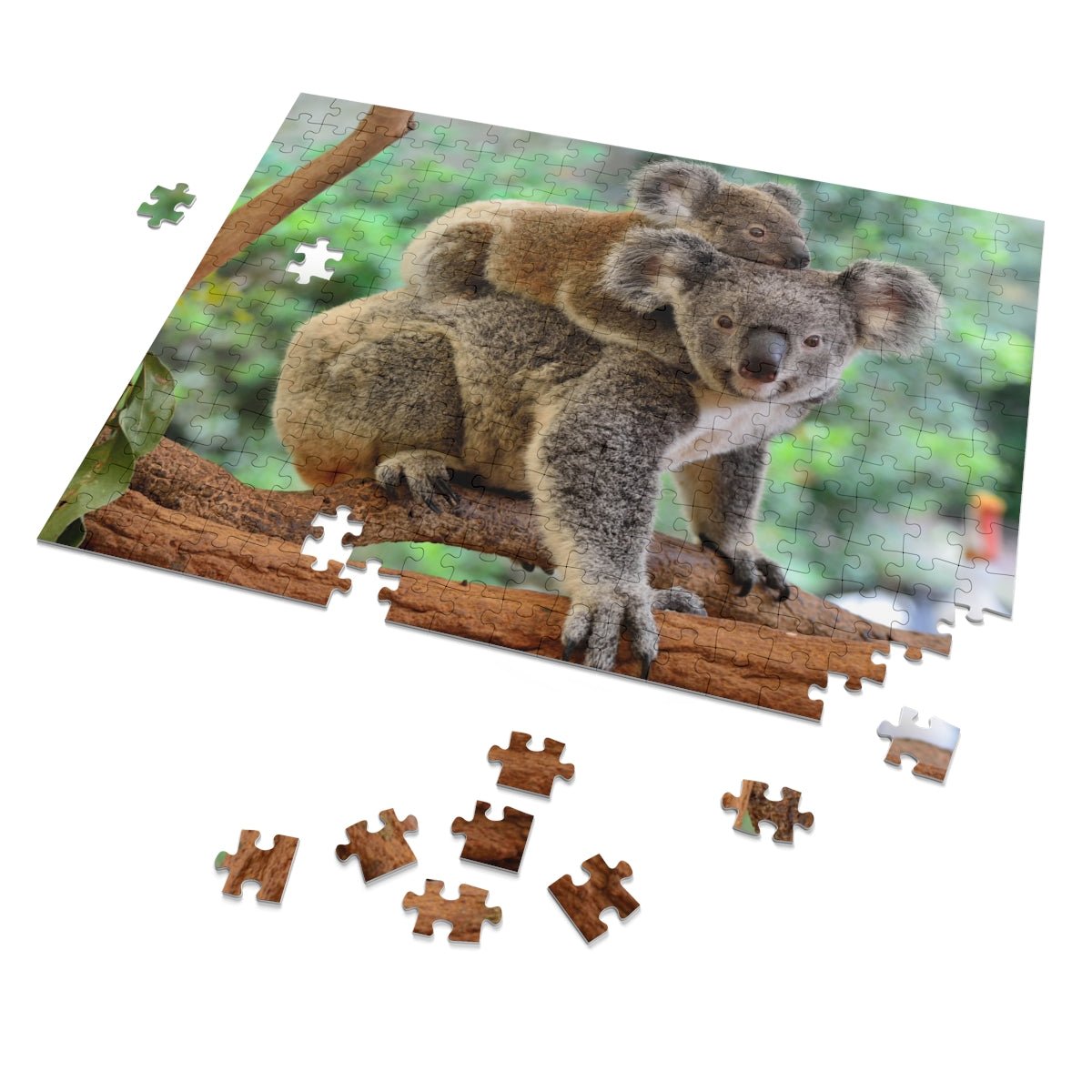 Mom and Baby Koala Bears Jigsaw Puzzle - Puffin Lime
