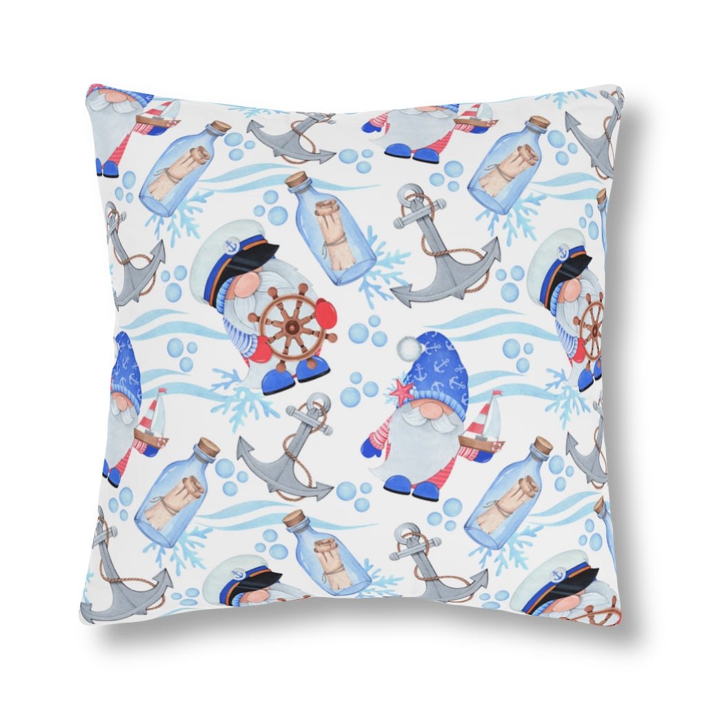 Nautical Gnomes Outdoor Pillow - Puffin Lime