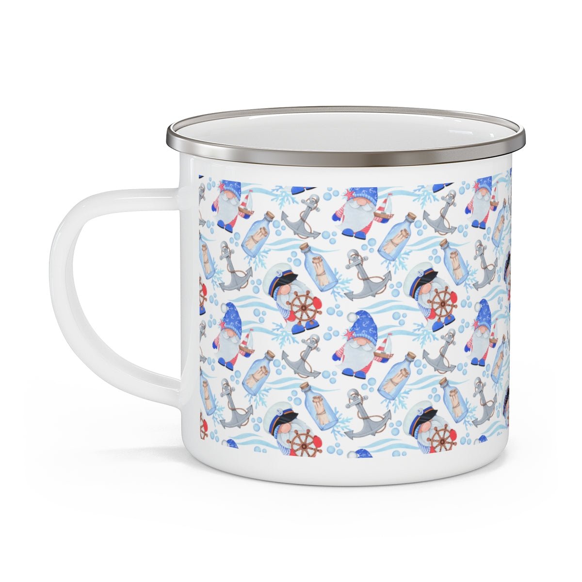 Nautical Gnomes Stainless Steel Camping Mug - Puffin Lime