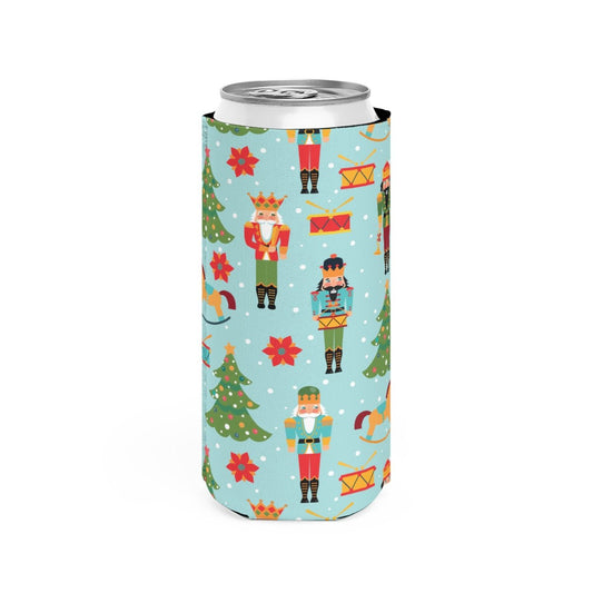 Nutcrackers and Rocking Horses Slim Can Cooler - Puffin Lime