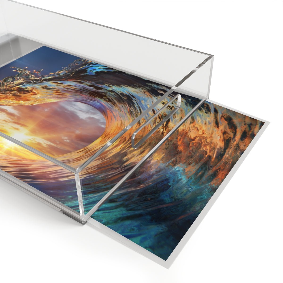 Ocean Wave Acrylic Serving Tray - Puffin Lime